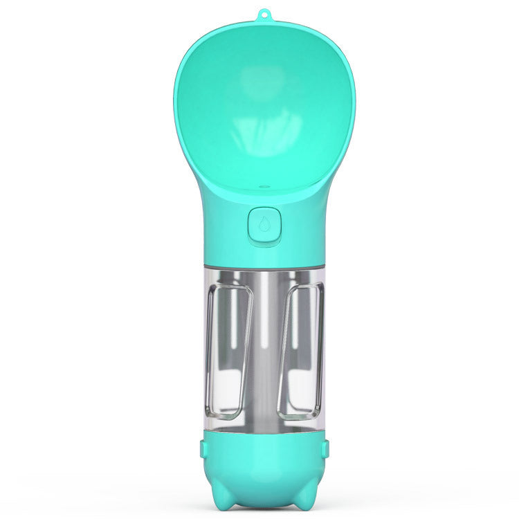 Portable Pet Water Bottle with Food Container & Waste Bag Dispenser – 300ML/500ML Travel Dog Water Dispenser