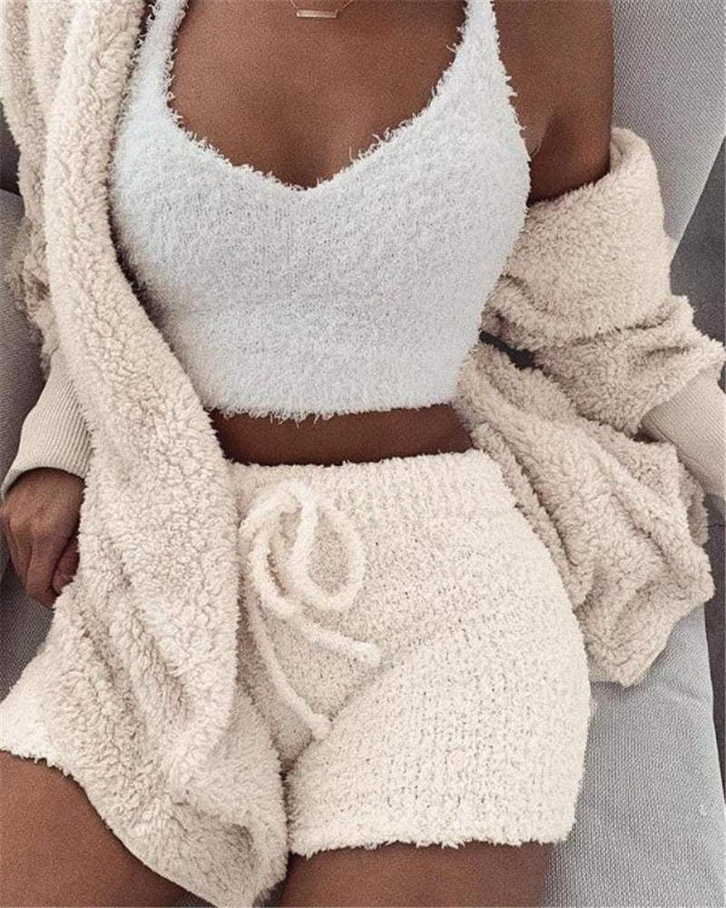 Women’s Velvet Pajama Set – 2-Piece Loungewear Vest & Culotte Pants Sleepwear | Soft, Stylish & Comfortable Homewear Set in Multiple Colors (S–XXXL)