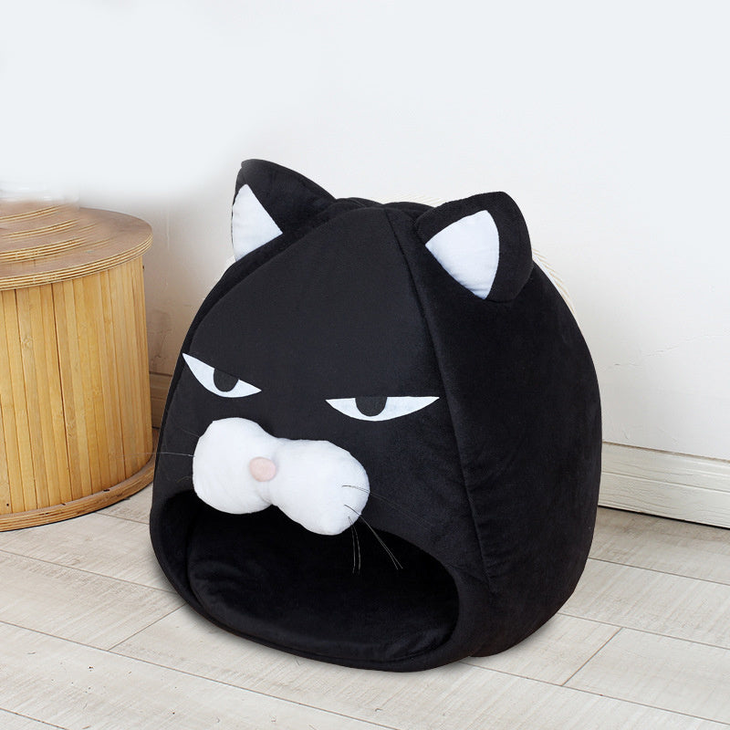 Plush Cat and Dog Bed – Removable, Washable, Breathable Pet House for Small and Medium Animals