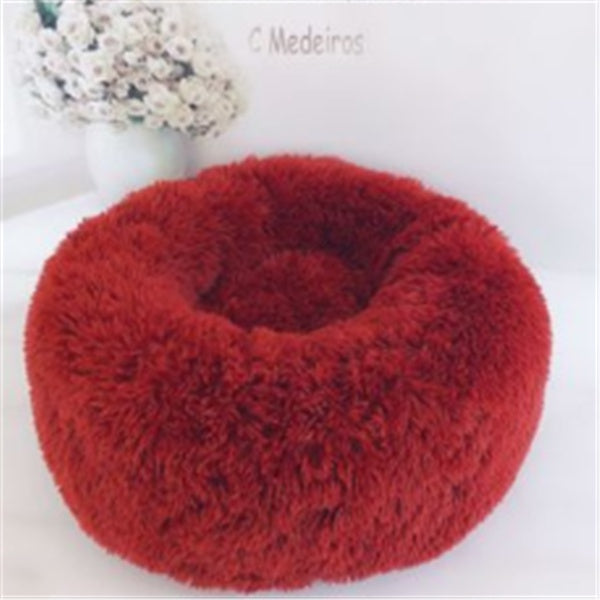 Cama de felpa acogedora para mascotas: nido suave, cálido y lavable para gatos y perros.
