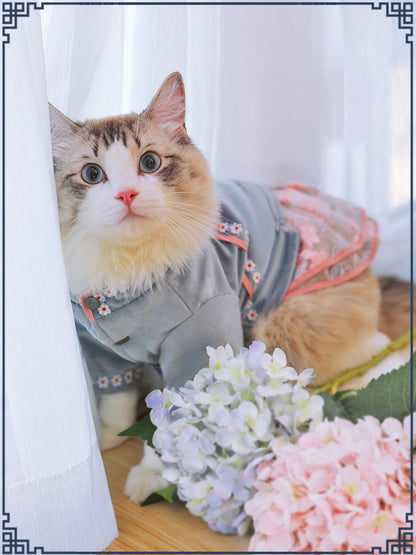 Elegant Chinese-Style Cat Dress – Cute One-Piece Outfit for Cats