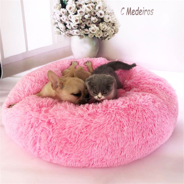 Cama de felpa acogedora para mascotas: nido suave, cálido y lavable para gatos y perros.