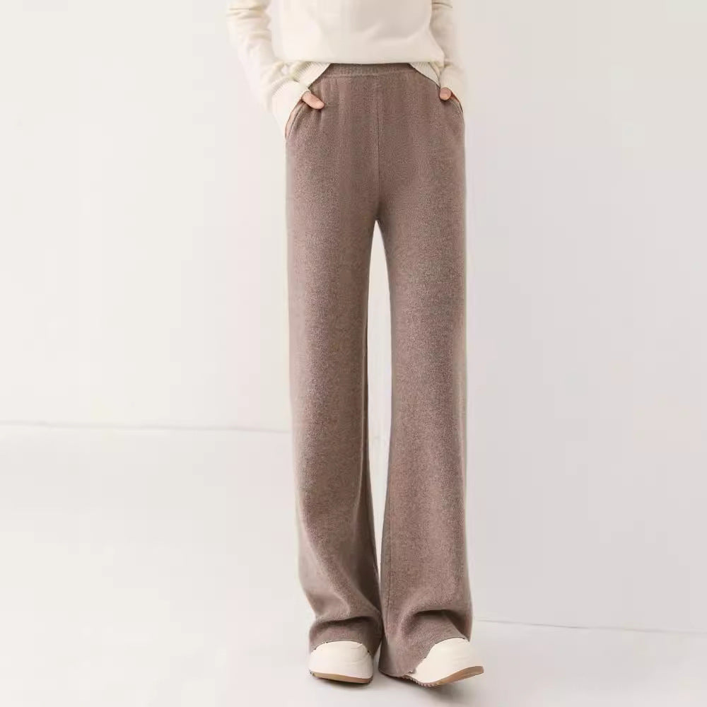 High-Waist Wool Tapered Trousers