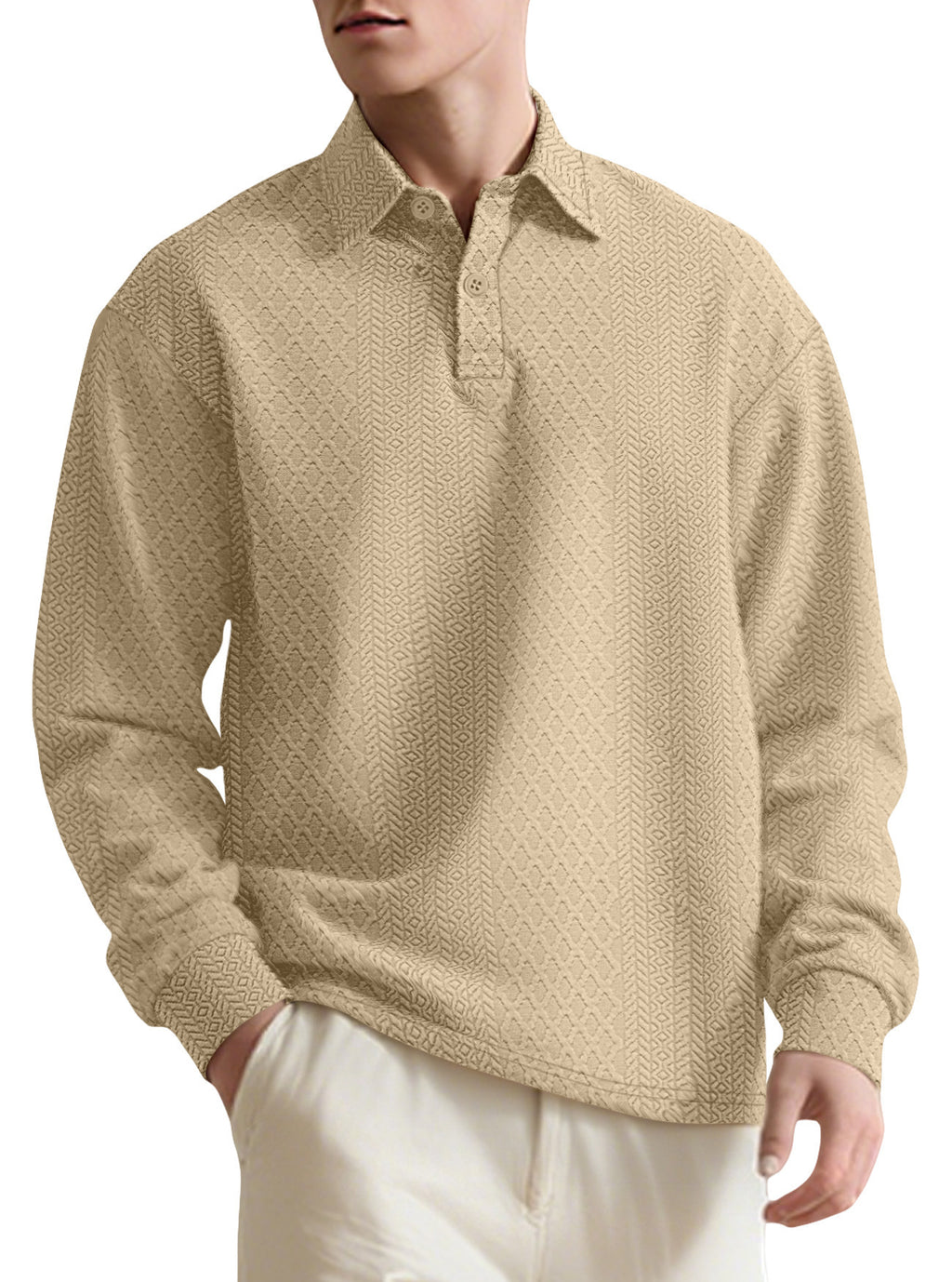Men’s Casual Loose-Fit Pullover Sweater – Lightweight Long Sleeve Crewneck | Soft Polyester Knitwear for Everyday Wear