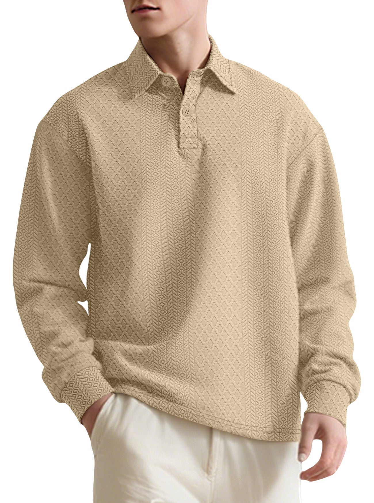 Men’s Casual Loose-Fit Pullover Sweater – Lightweight Long Sleeve Crewneck | Soft Polyester Knitwear for Everyday Wear