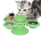 Interactive Cat Toy with Suction Base and Luminous Balls - Catnip Windmill Educational Play for Cats