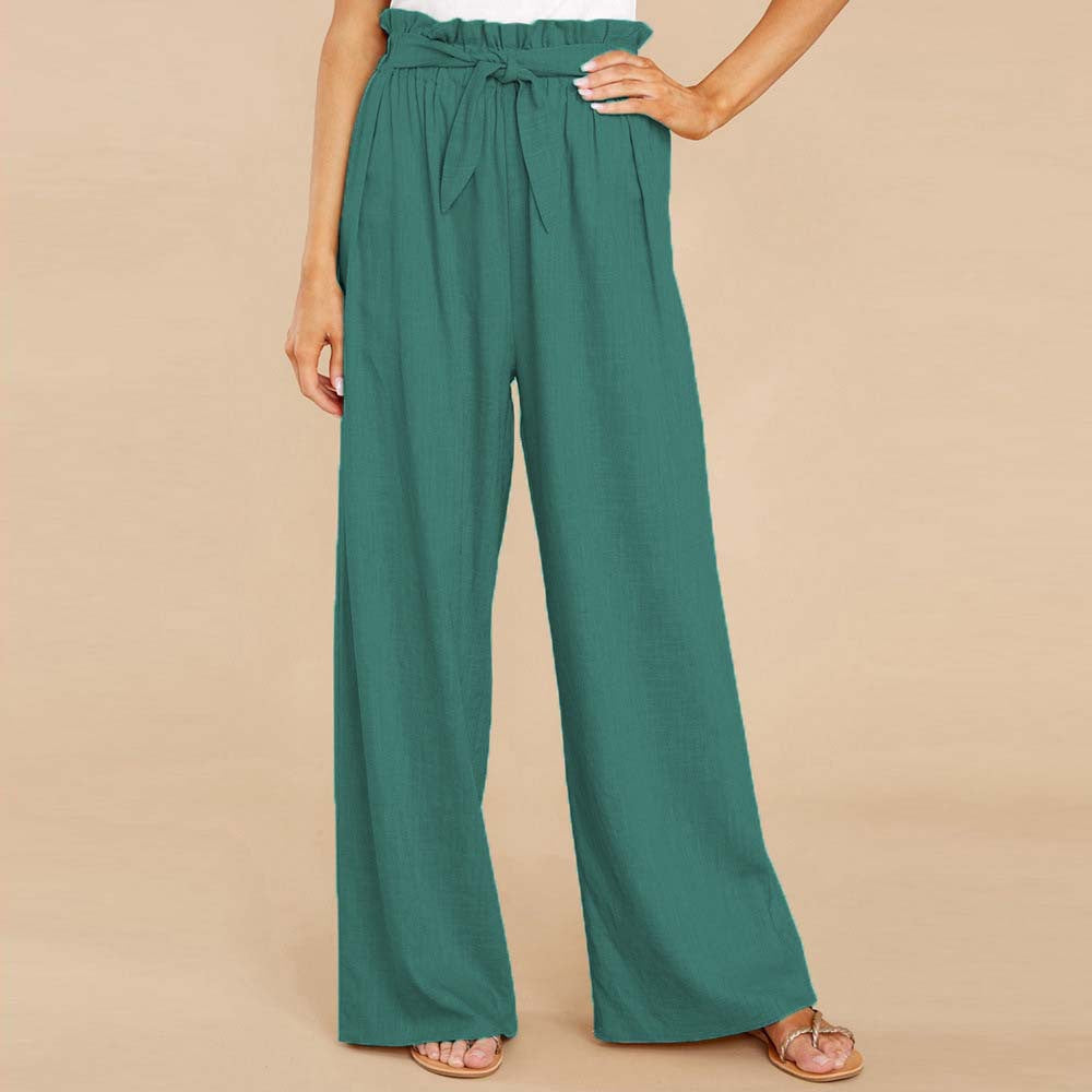 Mid-Waist Wide-Leg Trousers