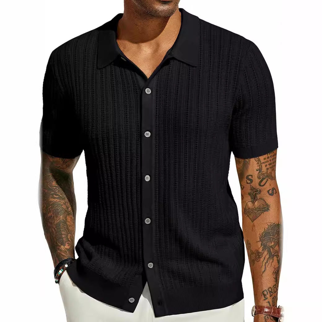 Men’s Plus Size Short Sleeve T-Shirt – Lightweight Polyester Casual Top for Summer & Daily Wear