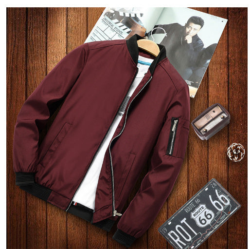 Men’s Casual Zipper Jacket – Lightweight Plain Fit Outerwear | Stylish No-Collar Coat for Daily Wear & Outdoor Activitie