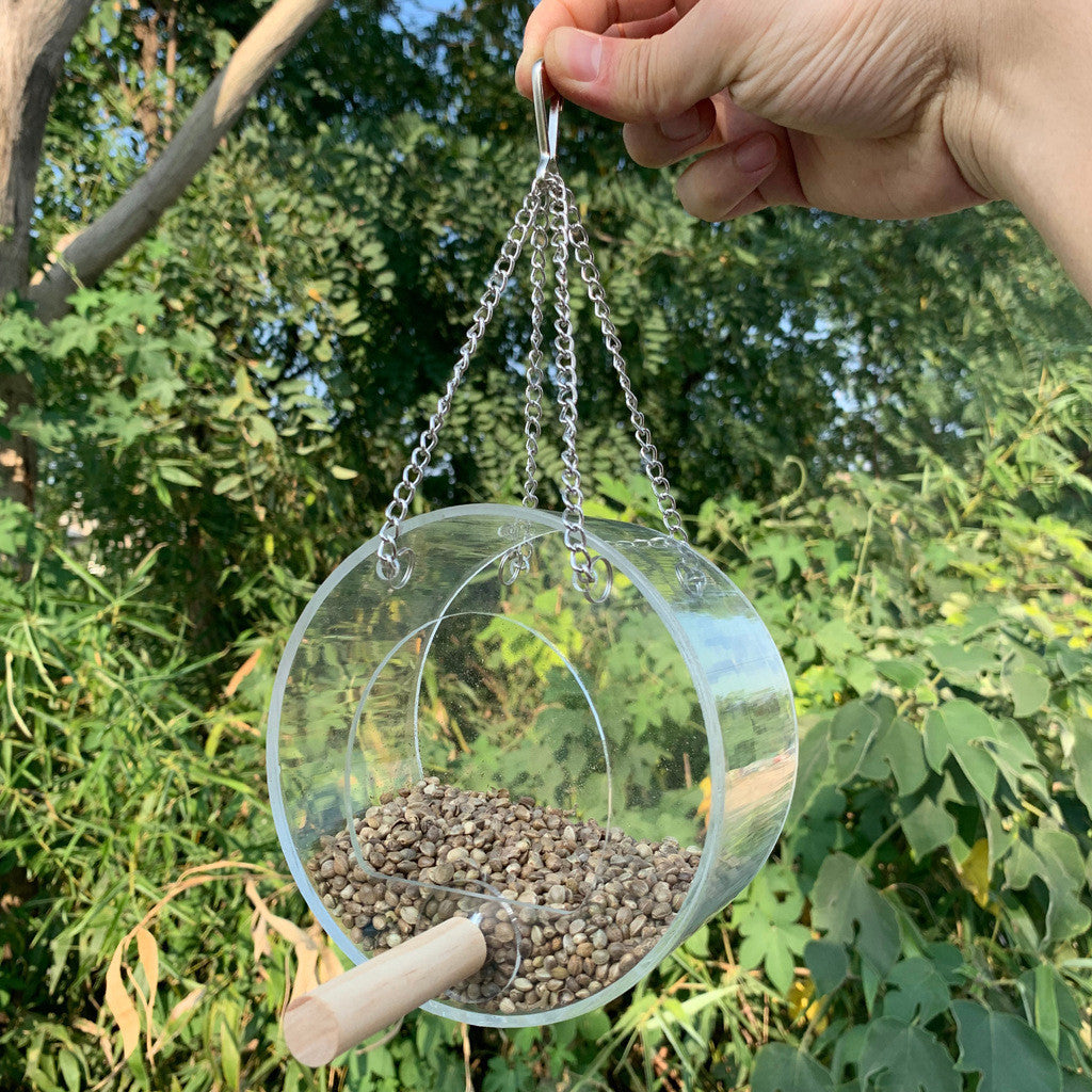 Transparent Acrylic Bird Feeder Food Box
