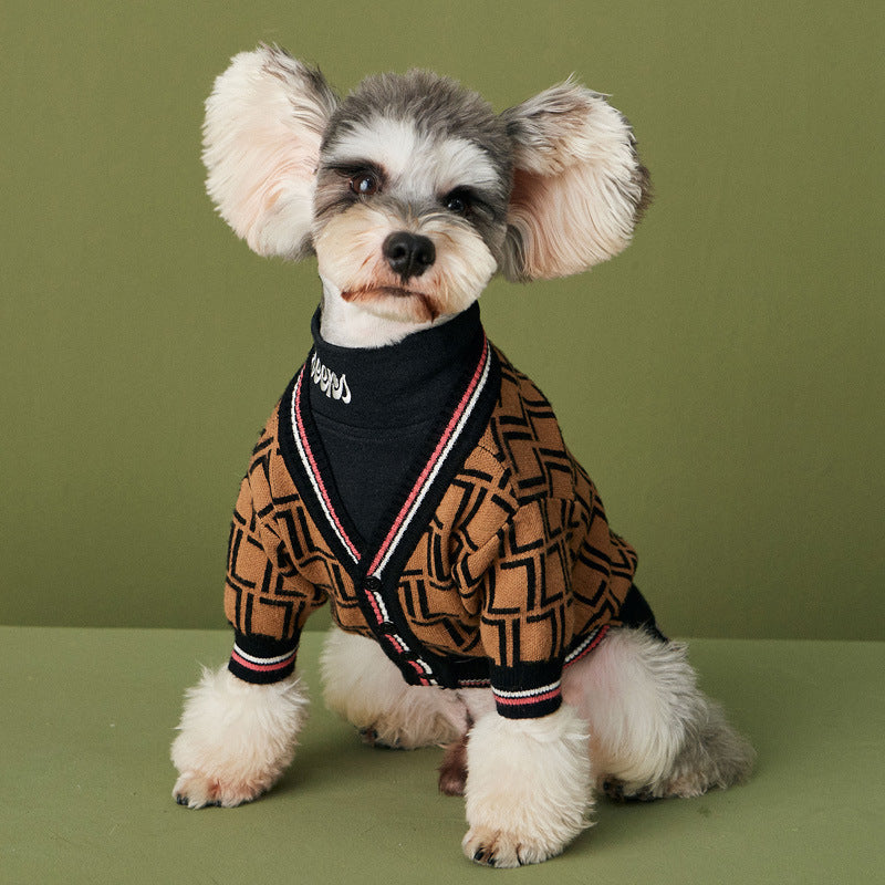 Black Wool Pet Sweater with High Collar – Casual & Cozy, Available in Multiple Sizes