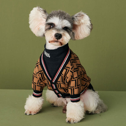 Black Wool Pet Sweater with High Collar – Casual & Cozy, Available in Multiple Sizes