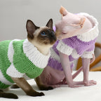 Handmade Wool Pet Sweater – Warm & Stylish Striped Dog & Cat Sweater for Winter