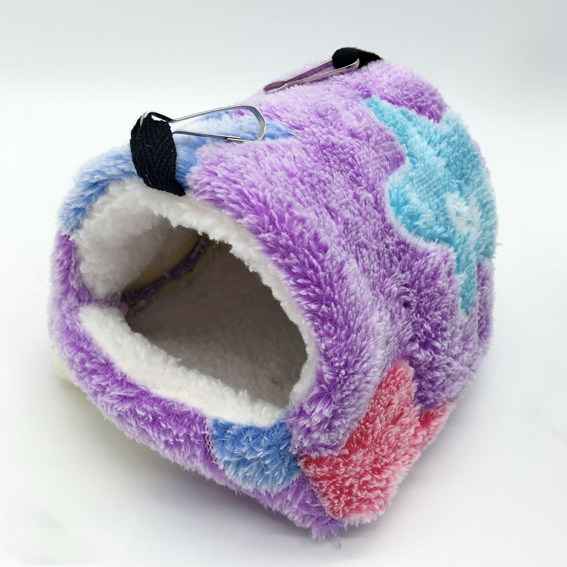 Acogedora hamaca colgante de felpa para mascotas pequeñas: nido ultrasuave y cálido para hámsteres, erizos, chinchillas, conejos y más.