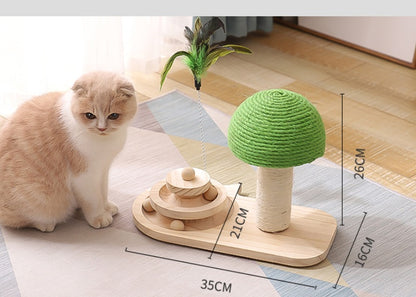 Interactive Wooden Cat Toy Ball Track - Durable and Fun Cat Exercise Roller for Healthy Playtime