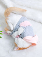 Sudadera con capucha y orejas de conejo para gatos pequeños y medianos: suave y cálida.