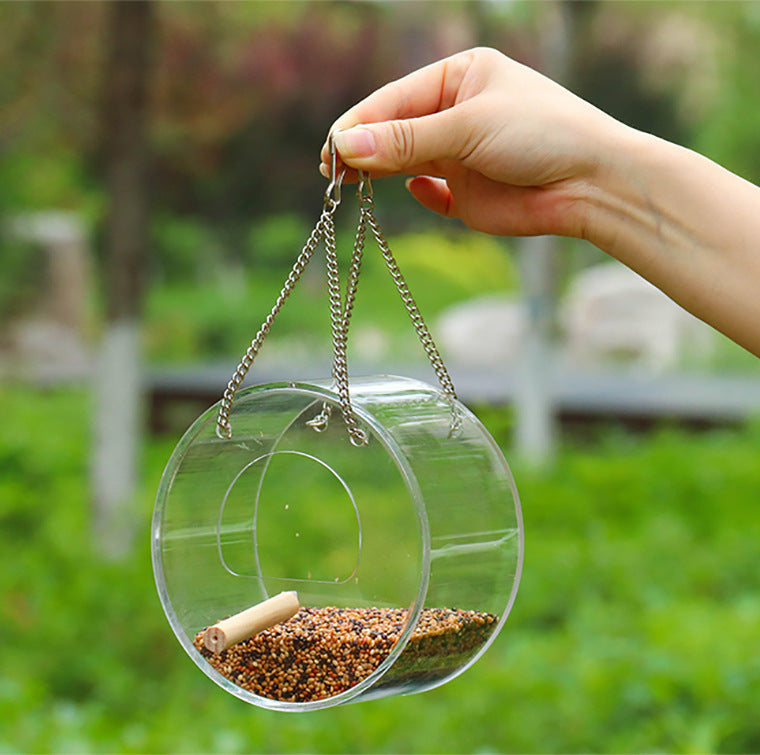 Transparent Acrylic Bird Feeder Food Box