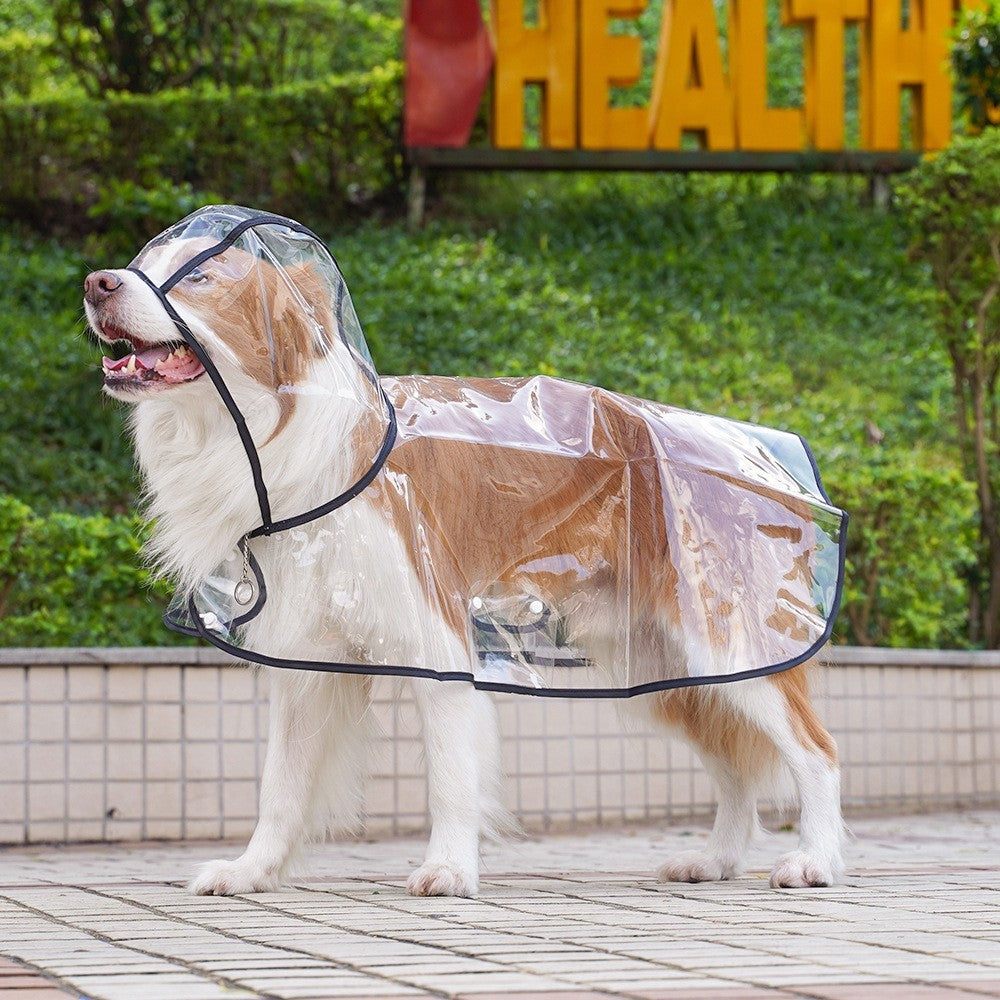 Transparent Dog Raincoat for Small & Medium Pets – Waterproof Hooded EVA Jacket
