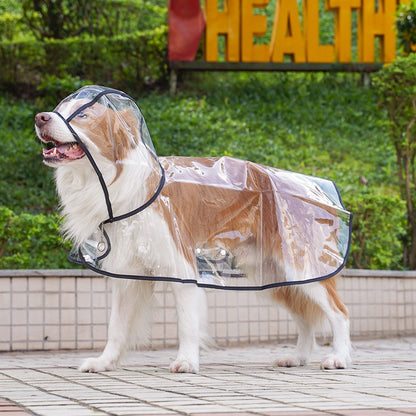 Transparent Dog Raincoat for Small & Medium Pets – Waterproof Hooded EVA Jacket