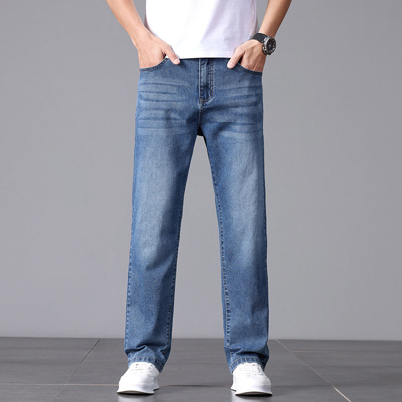 Lightweight Straight-Fit Denim Jeans