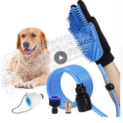 Professional Pet Bathing and Massaging Shower Sprayer with Gloves – Adjustable Handheld Dog, Cat & Horse Grooming Tool