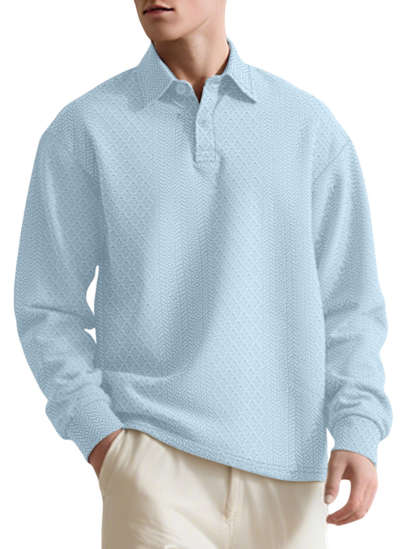 Men’s Casual Loose-Fit Pullover Sweater – Lightweight Long Sleeve Crewneck | Soft Polyester Knitwear for Everyday Wear