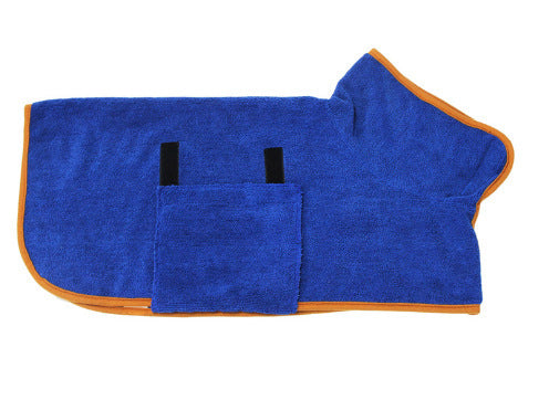 Super Absorbent Dog Bathrobe Towel – Fast Drying Microfiber Pet Drying Coat with Adjustable Neck & Chest Straps – Moisture-Wicking & Soft Dog Towel Robe