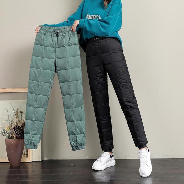 High-Waist Cotton Blend Straight-Fit Trousers