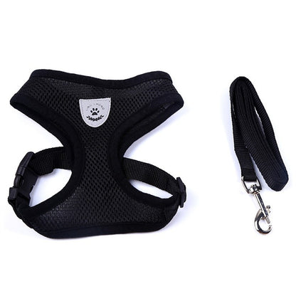 Adjustable Breathable Pet Harness with Leash Set – No Pull Dog Vest for Small, Medium, and Large Dogs