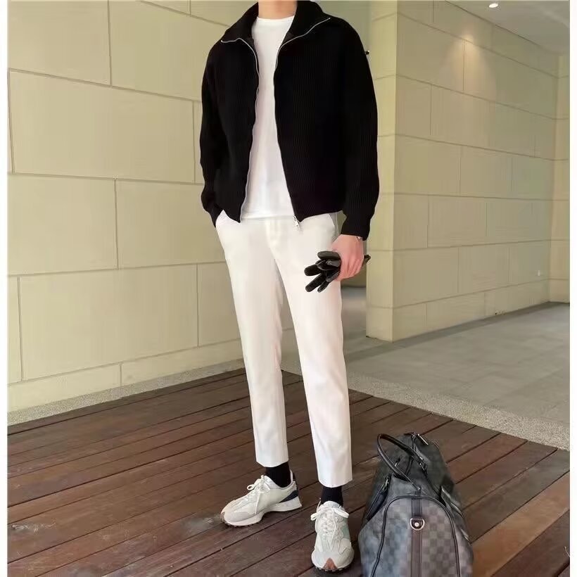 Men’s Winter Rabbit Fur Cardigan – Youth Loose-Fit Modal Sweater | Soft, Warm & Stylish Casual Outerwear for Teens & Adults