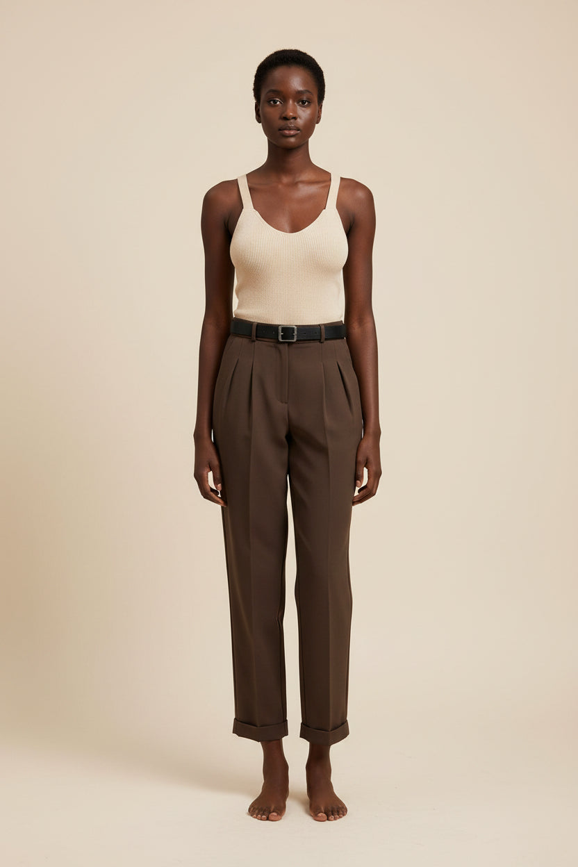 Women's Casual Suit Harem High Waist Pants With Belt