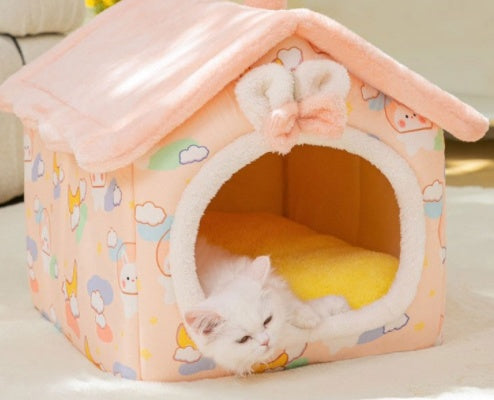 Cama acogedora y autocalentable para mascotas: nido suave, transpirable y duradero para gatos y perros.