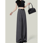 High-Stretch Wide-Leg Statement Trousers