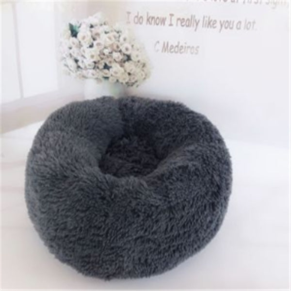 Cama de felpa acogedora para mascotas: nido suave, cálido y lavable para gatos y perros.