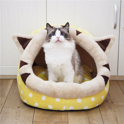 Cama de felpa acogedora para mascotas: nido cálido y lavable para gatos y perros pequeños 