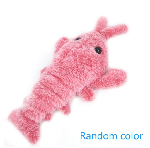Interactive USB Rechargeable Jumping Lobster Plush Toy – Realistic Moving Cat Toy for Kids & Pets