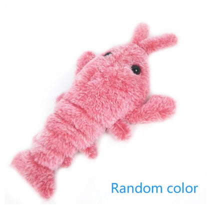 Interactive USB Rechargeable Jumping Lobster Plush Toy – Realistic Moving Cat Toy for Kids & Pets