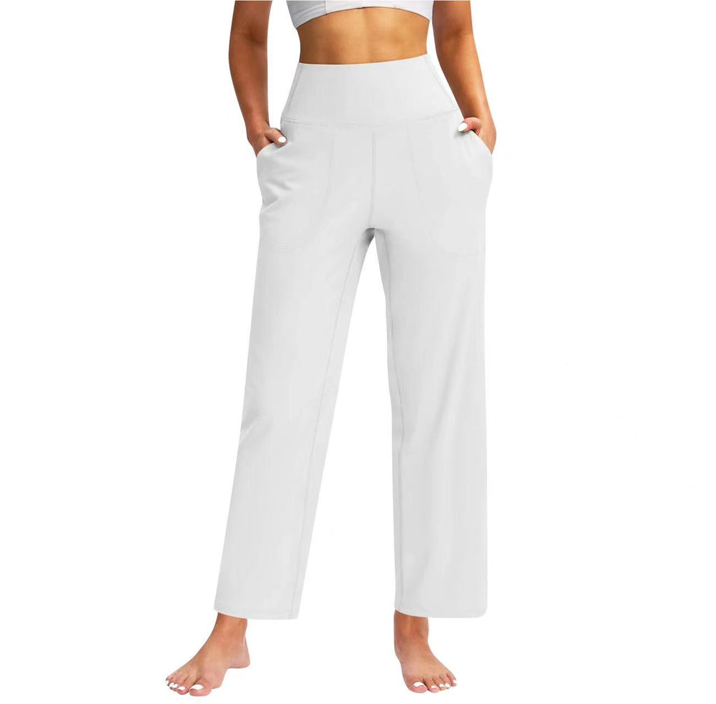 High-Waist Straight-Leg Casual Trousers