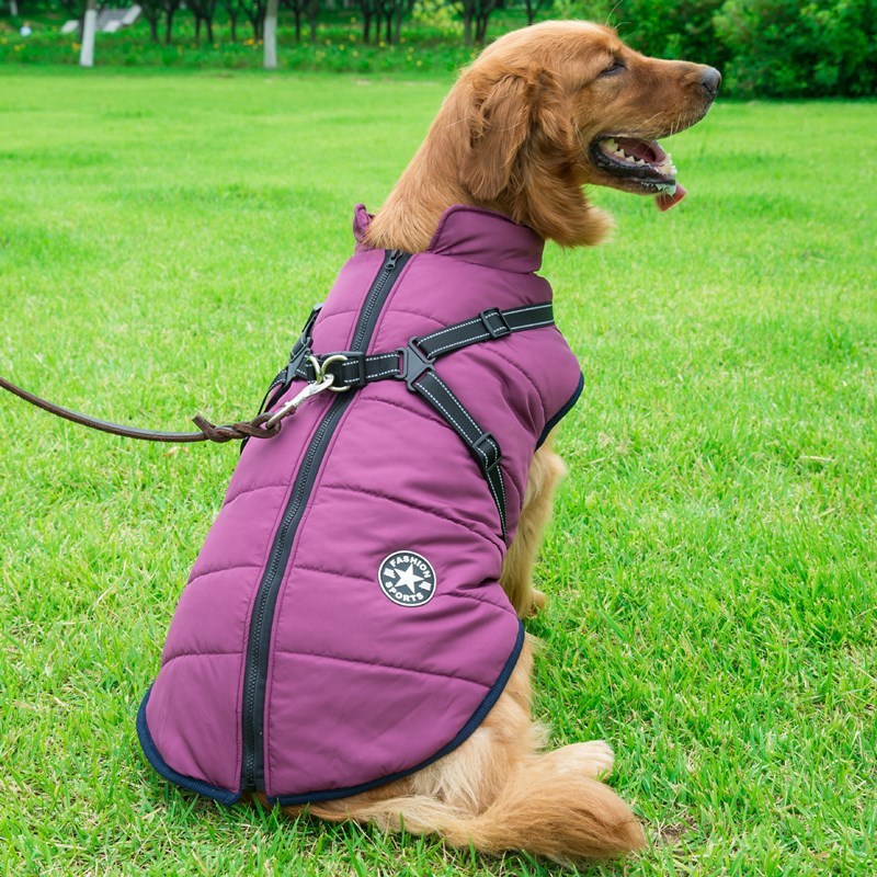 Waterproof Cotton Dog Vest – Comfortable & Stylish in Red, Army Green, Navy Blue, Black & Purple