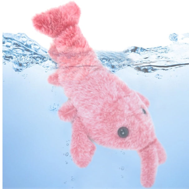 Interactive USB Rechargeable Jumping Lobster Plush Toy – Realistic Moving Cat Toy for Kids & Pets