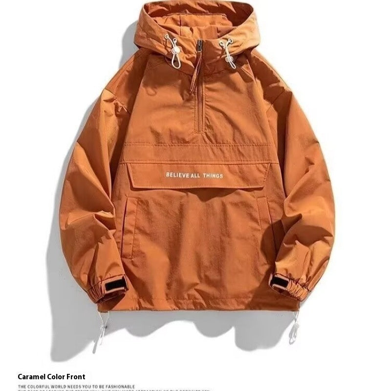 Men’s Casual Hooded Sweatshirt – Youth Long Sleeve Pullover Hoodie for Spring & Autum