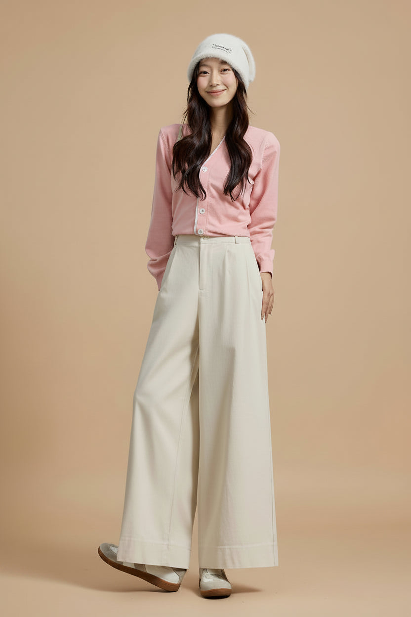 Korean-style Relaxed Simple Figure-flattering Casual Pants