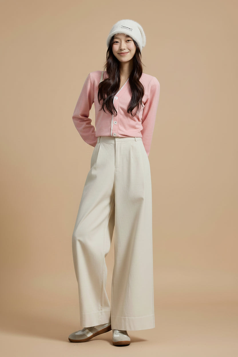 Korean-style Relaxed Simple Figure-flattering Casual Pants