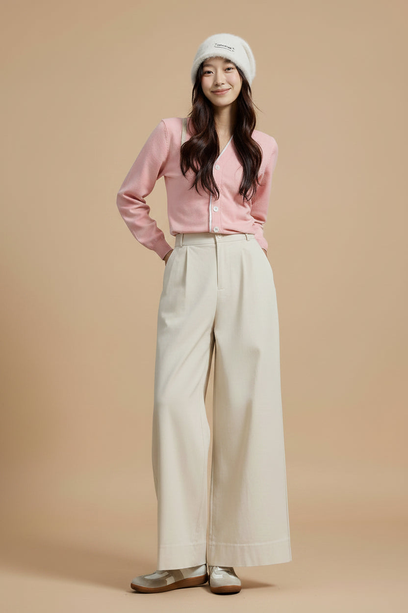 Korean-style Relaxed Simple Figure-flattering Casual Pants