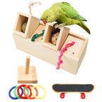 Houten papegaaienspeelgoedpuzzeltrainingsset - Vogelbenodigdheden