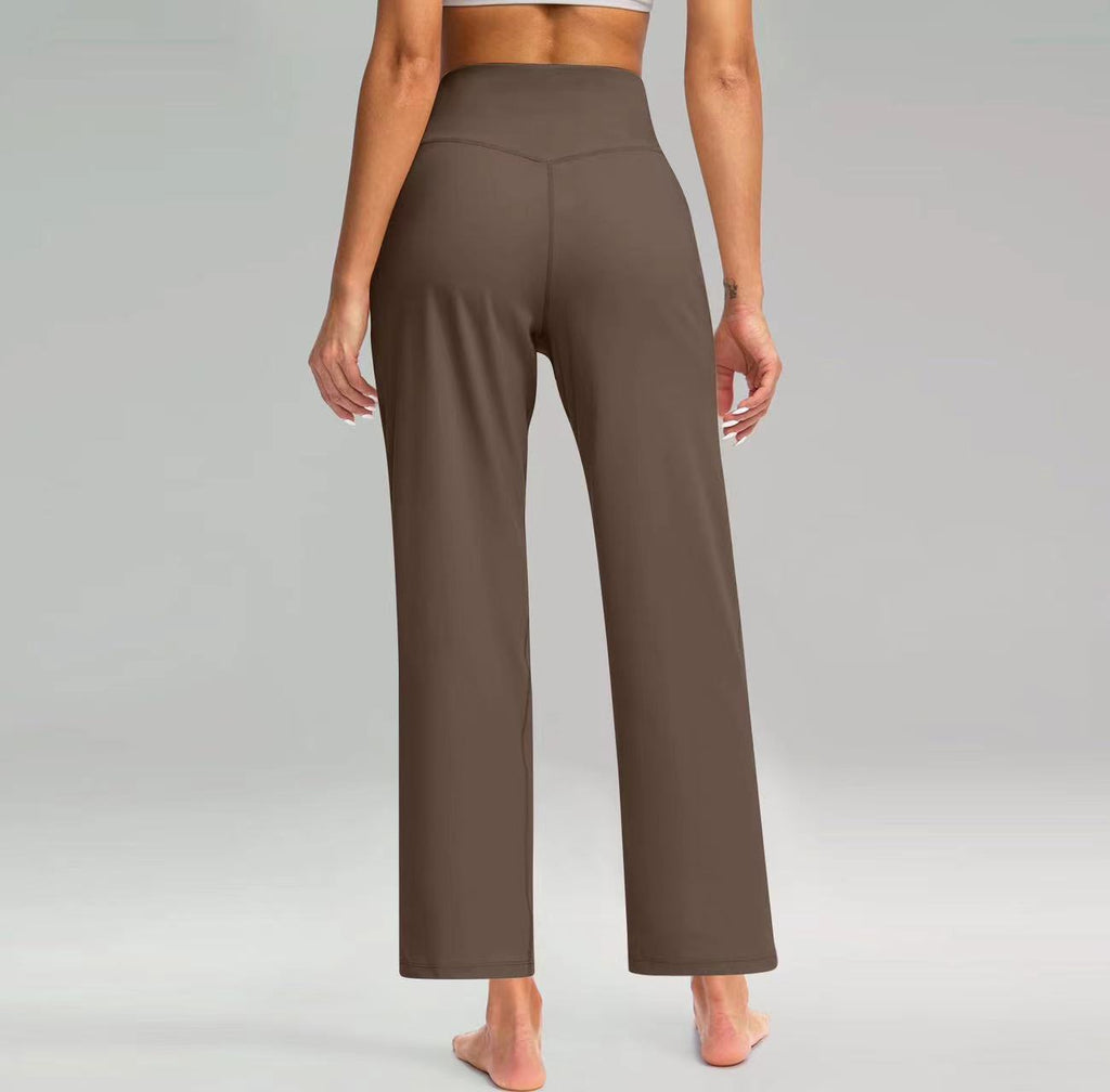 High-Waist Straight-Leg Casual Trousers