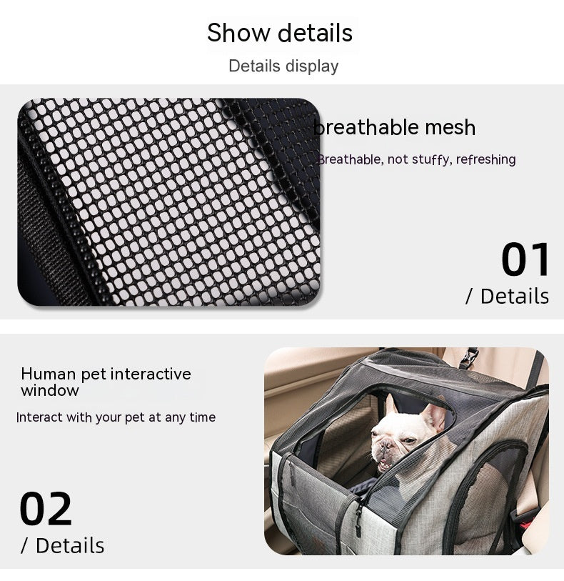 Portable Pet Travel Carrier for Dogs – Foldable Dog Car Seat & Crate