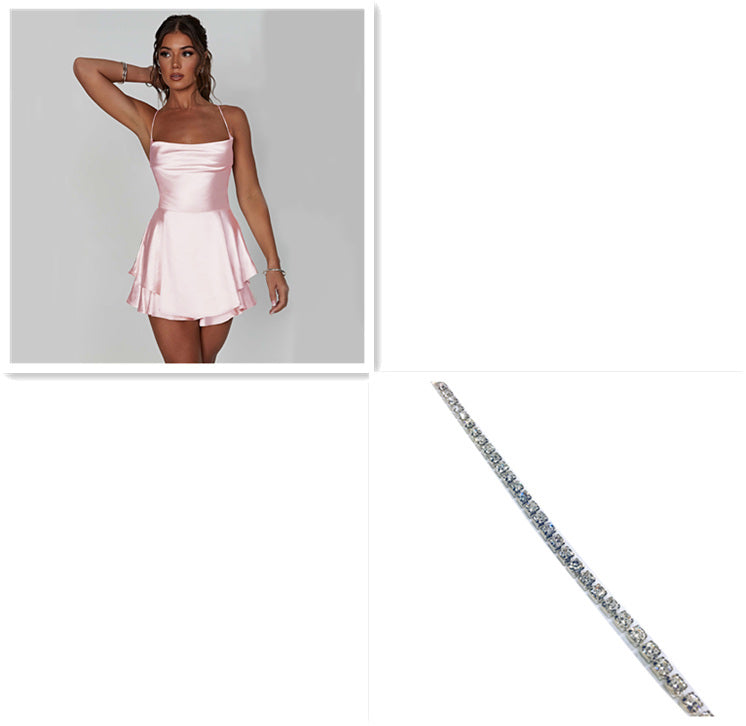 Women's Sleeveless A-Line Backless Dress – Elegant Sling Style in Multiple Colors