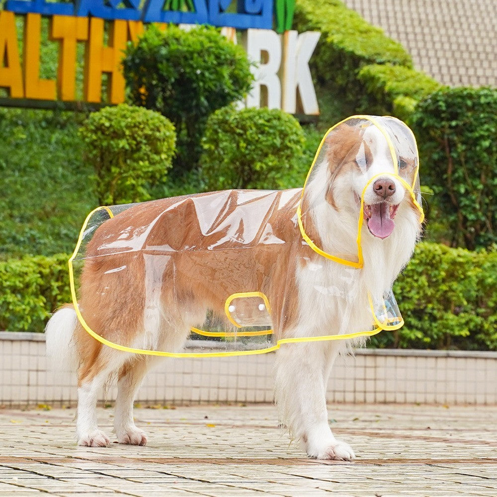 Transparent Dog Raincoat for Small & Medium Pets – Waterproof Hooded EVA Jacket