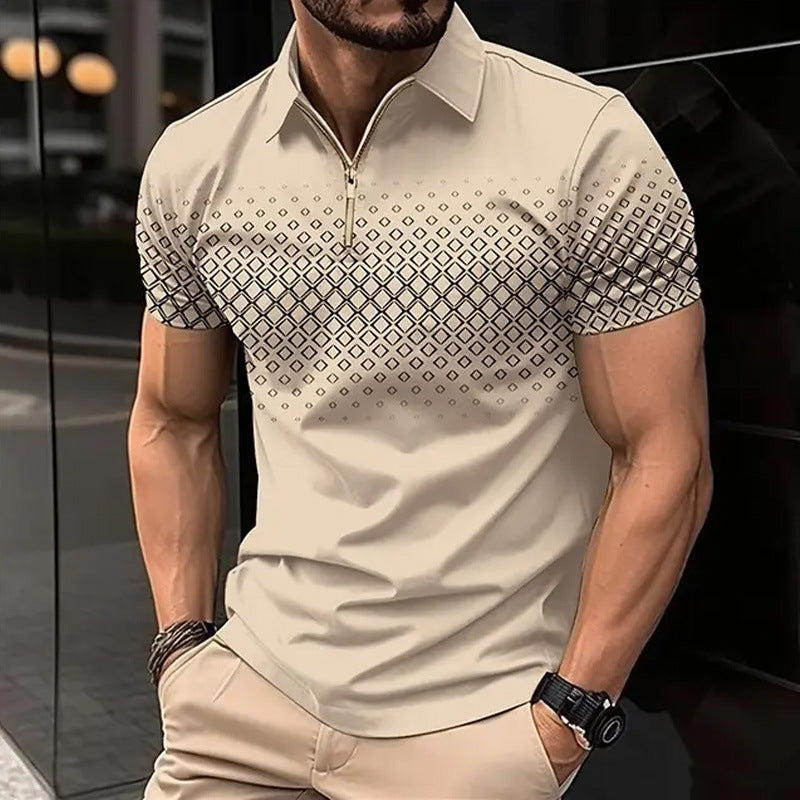 Men’s Striped Casual Loose Fit Top – Lightweight Polyester Long Sleeve T-Shirt | Trendy Everyday Streetwear Shirt for All Seasons